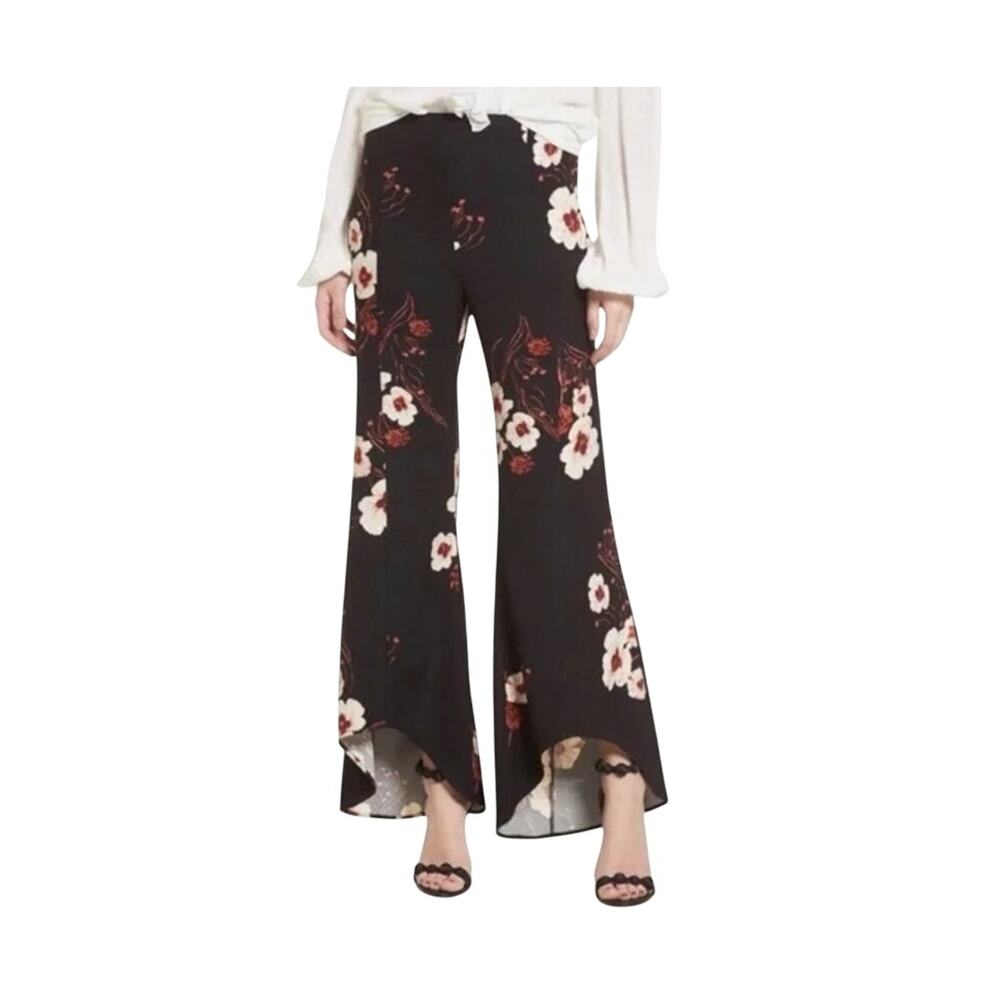 Leith Floral Wide Leg Pants High Waist Pull On Palazzo Pants Size M